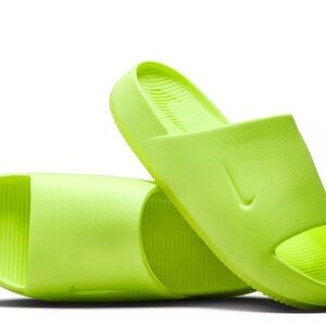 Nike Neon Green Calm Slide Sandels